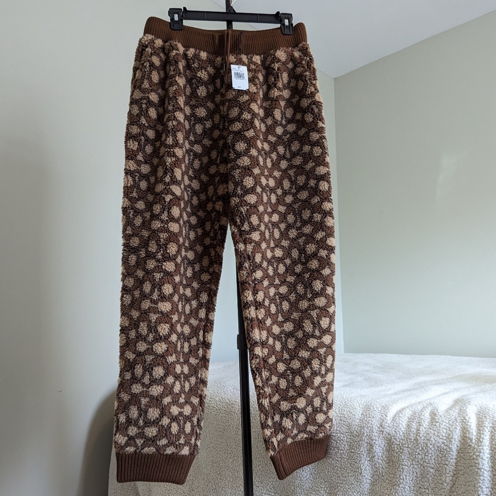 Coach faux Sherpa joggers